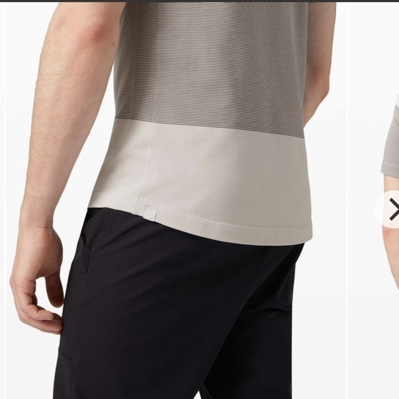 Lululemon Tech Pique Polo Statement Stripe Vapor Asphalt Grey size XL - Picture 2 of 10